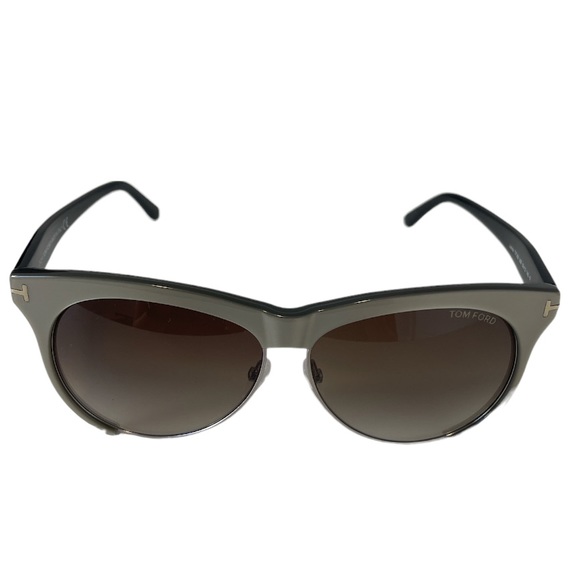 Tom Ford Women’s Sunglasses TF365 Leona Cat Eye Grey Silver Lens Brown Gradient - Picture 12 of 13